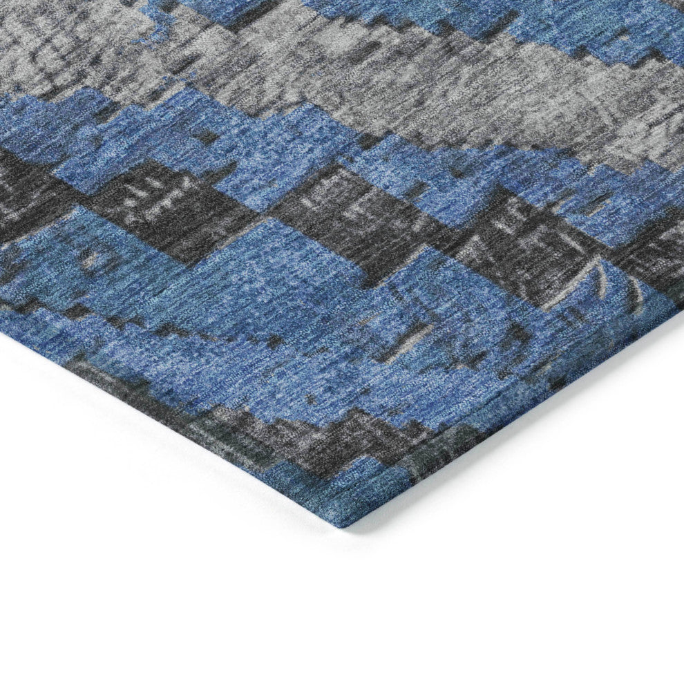 Machine Washable Indoor/Outdoor Chantille ACN1890 Blue 1'8" x 2'6" Rug