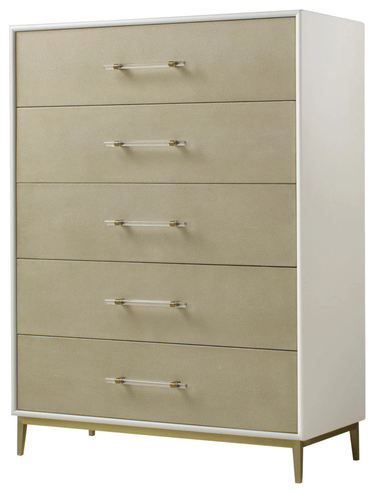 Sonder Living Alice Chest | Emboss Faux Shagreen