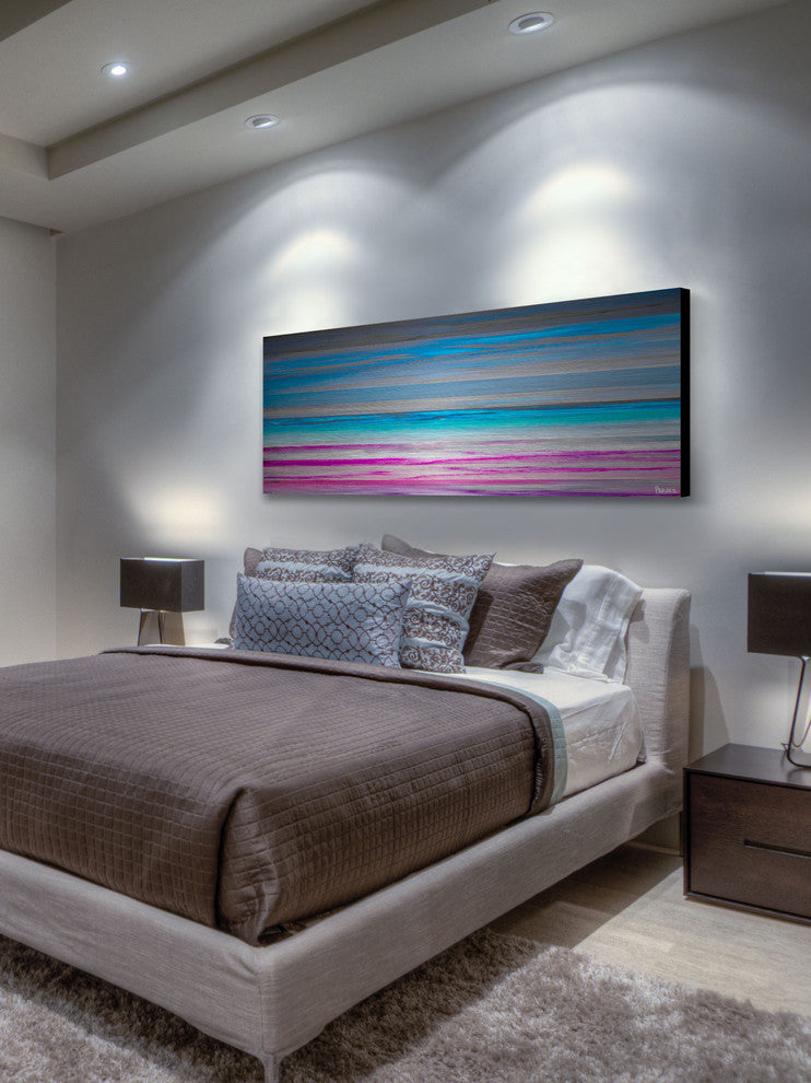 "Paralepa" Painting Print on Brushed Aluminum, 60"x20"