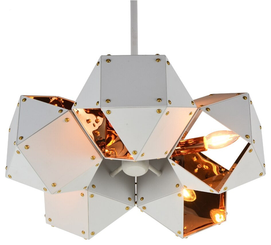 MIRODEMIÂ® Gars White/Black Pendant Lighting for Kitchen, White/Golden, 5 Heads