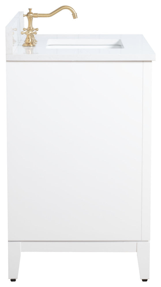 Vanity Art Bathroom Vanity With Sink, White, 36" Single