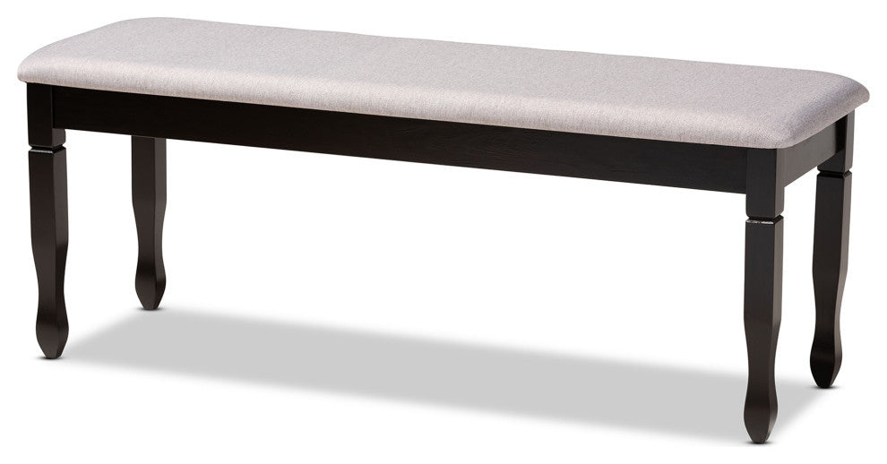Carlisle Contemporary Dining Bench, Gray/Dark Brown