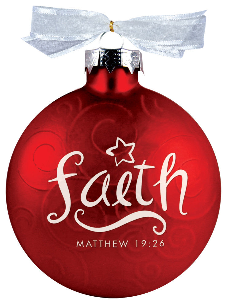 Christmas Ornament, Faith Swirl Ribbon