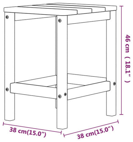 vidaXL Adirondack Table Outdoor Side Table for Front Porch Anthracite HDPE