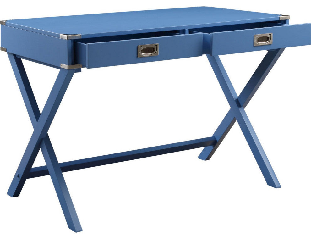 Benzara BM250253 Wooden Home Office Writing Desk, Blue
