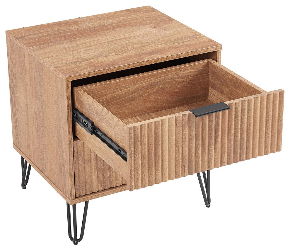 Manhattan Comfort Dumbo Nightstand, Golden Brown