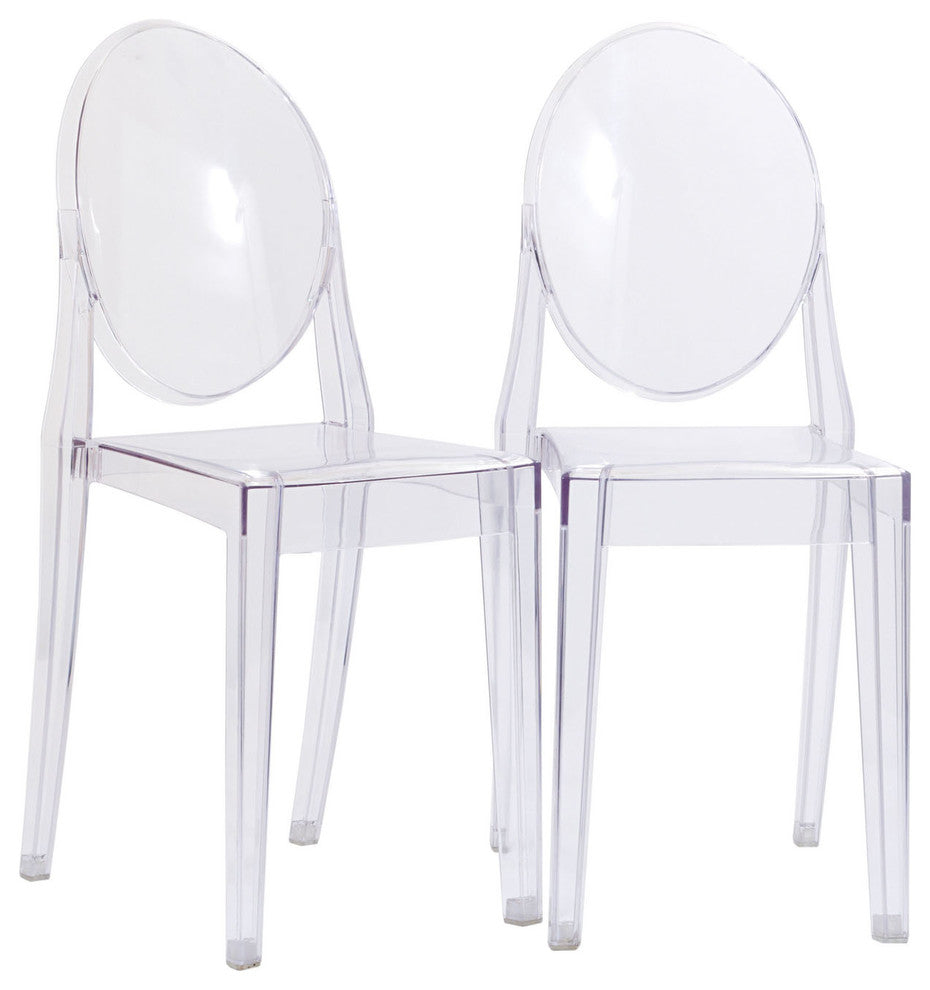Modern Clear Casper Dining Chairs Set of 2