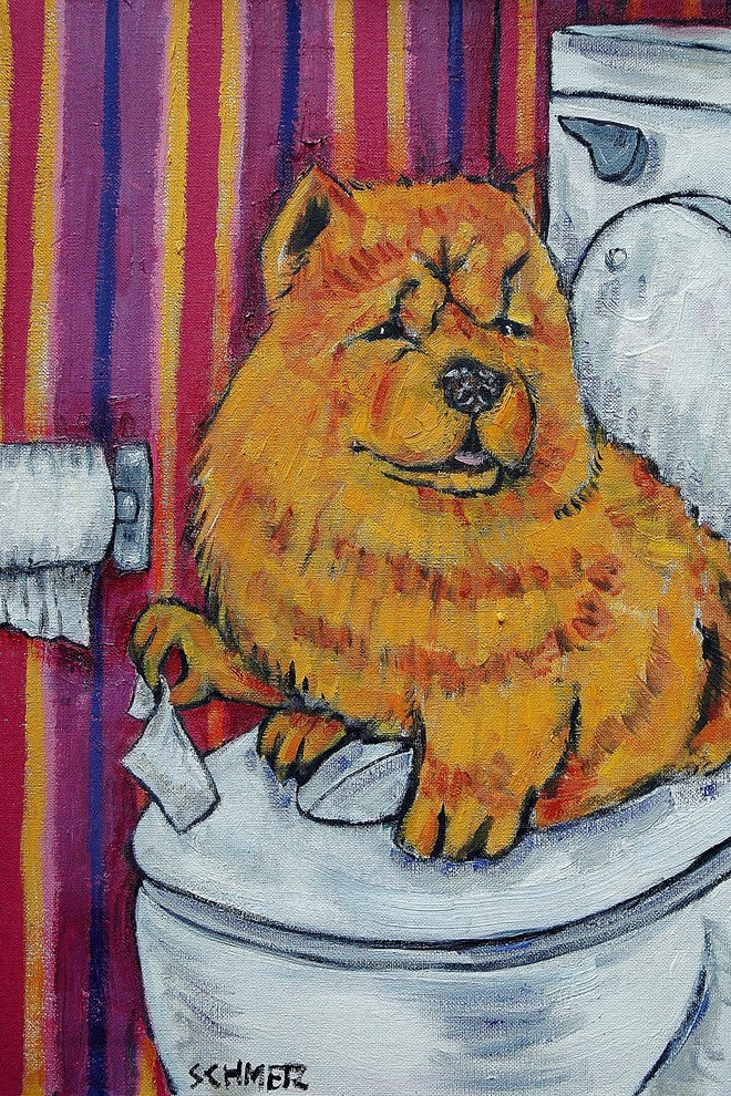 "Chow" Painting Print on Wrapped Canvas, 40"x60"