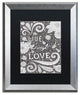 Hello Angel ''Live Laugh Love Black'' Art, Silver Frame, Black Mat, 20x16