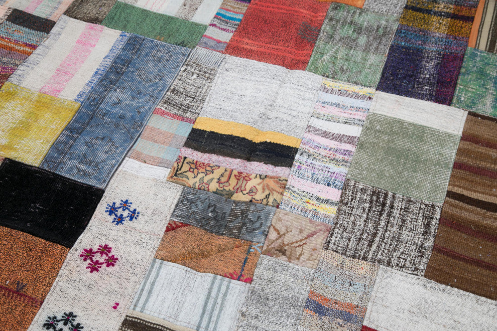 Rug N Carpet - Handmade Oriental 6' 7'' x 9' 10'' Unique Patchwork Kilim Rug