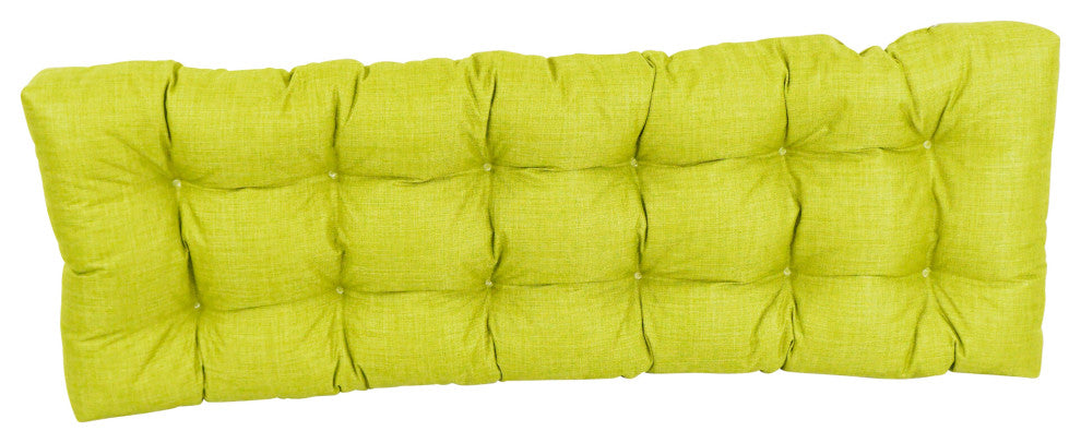 55"X19" Tufted Solid Outdoor Spun Polyester Loveseat Cushion, Lime