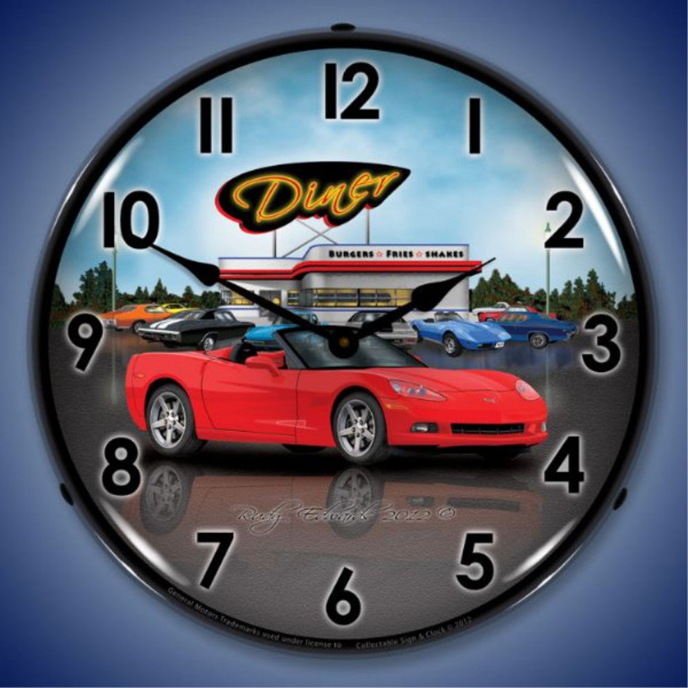 GMRE1205365 C6 Corvette Convertible Diner Clock