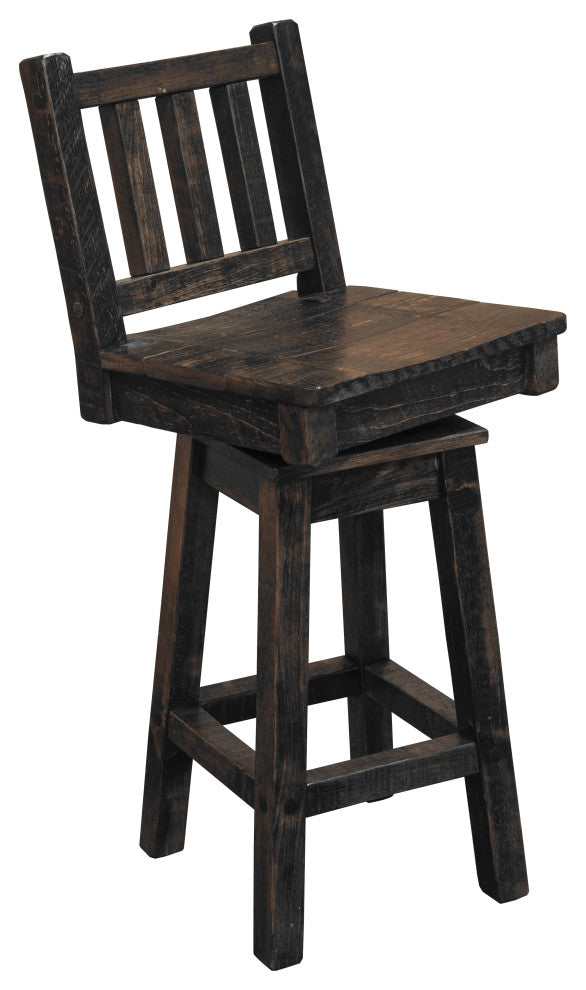 Barnwood Style Timber Peg Swivel Stool, Dusk, Counter Height