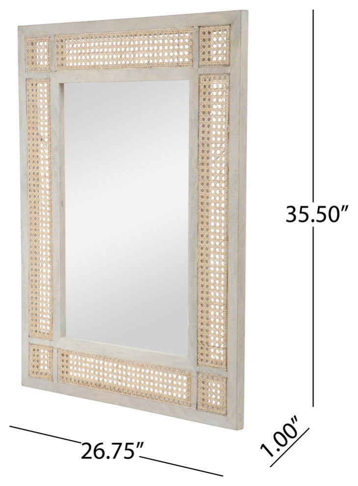 Hazel Boho Mirror With Wicker Caning
