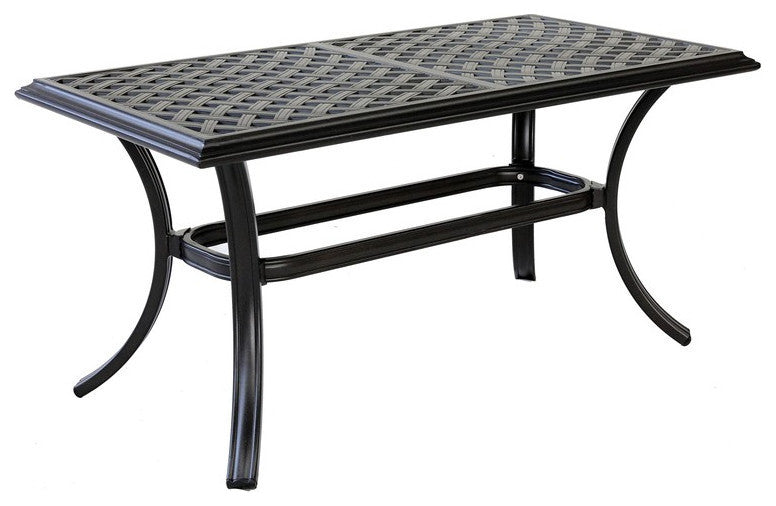 Venice Aluminum 21x42 Inch Standard Coffee Table, Espresso Brown