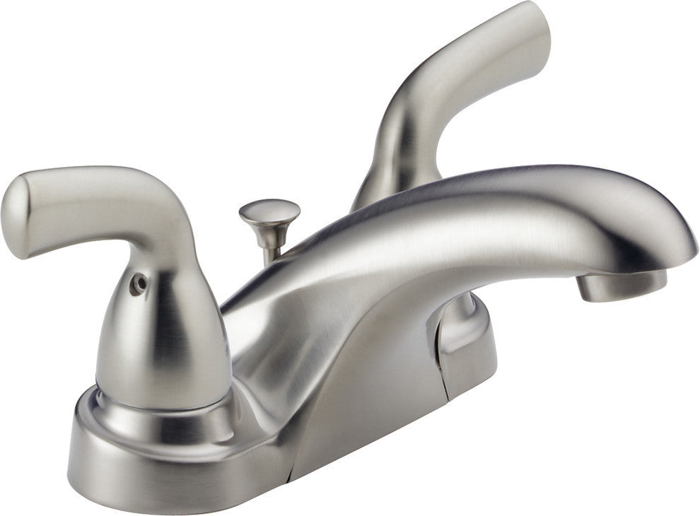 Delta Foundations Two Handle Centerset Bathroom Faucet, Stainless, B2510LF-SS