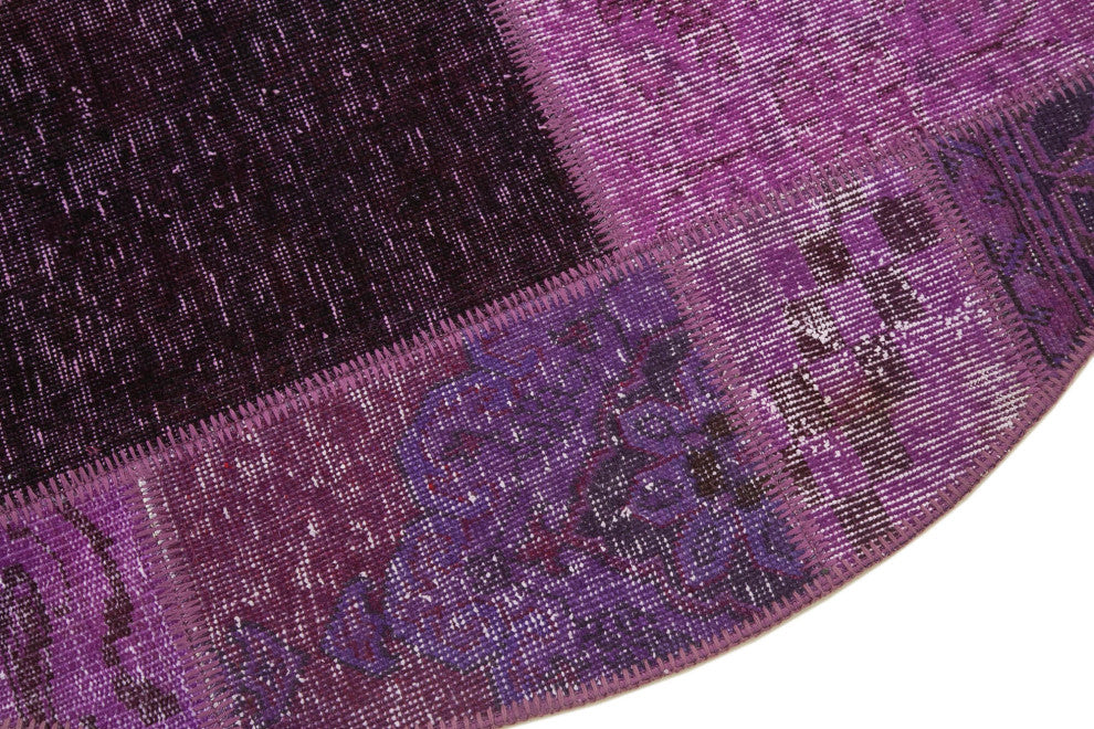 Rug N Carpet - Handwoven Anatolian 4' 9" x 4' 9" Small Round Patchwork Rug