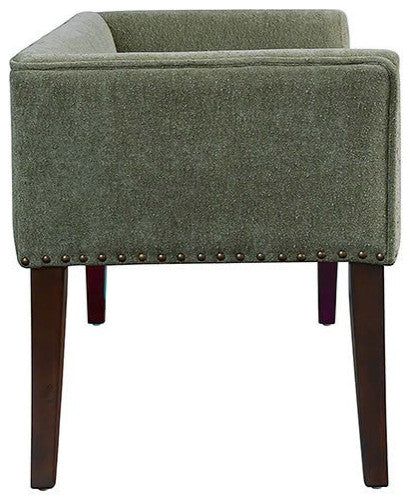 Madison Park Flared Low Arm Low Back Accent Bench Chair, Green