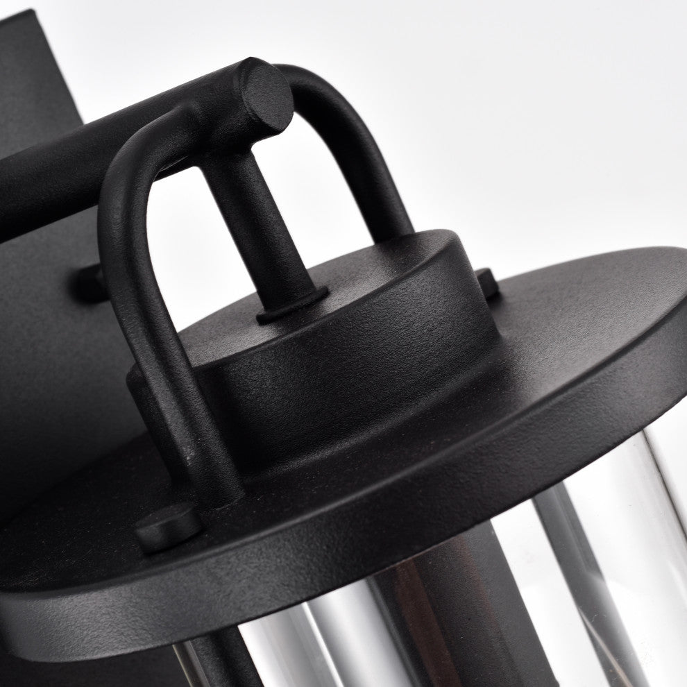 CHLOE Lighting LANDRY Transitional 1-Light Textured Black Outdoor Wall Sconce