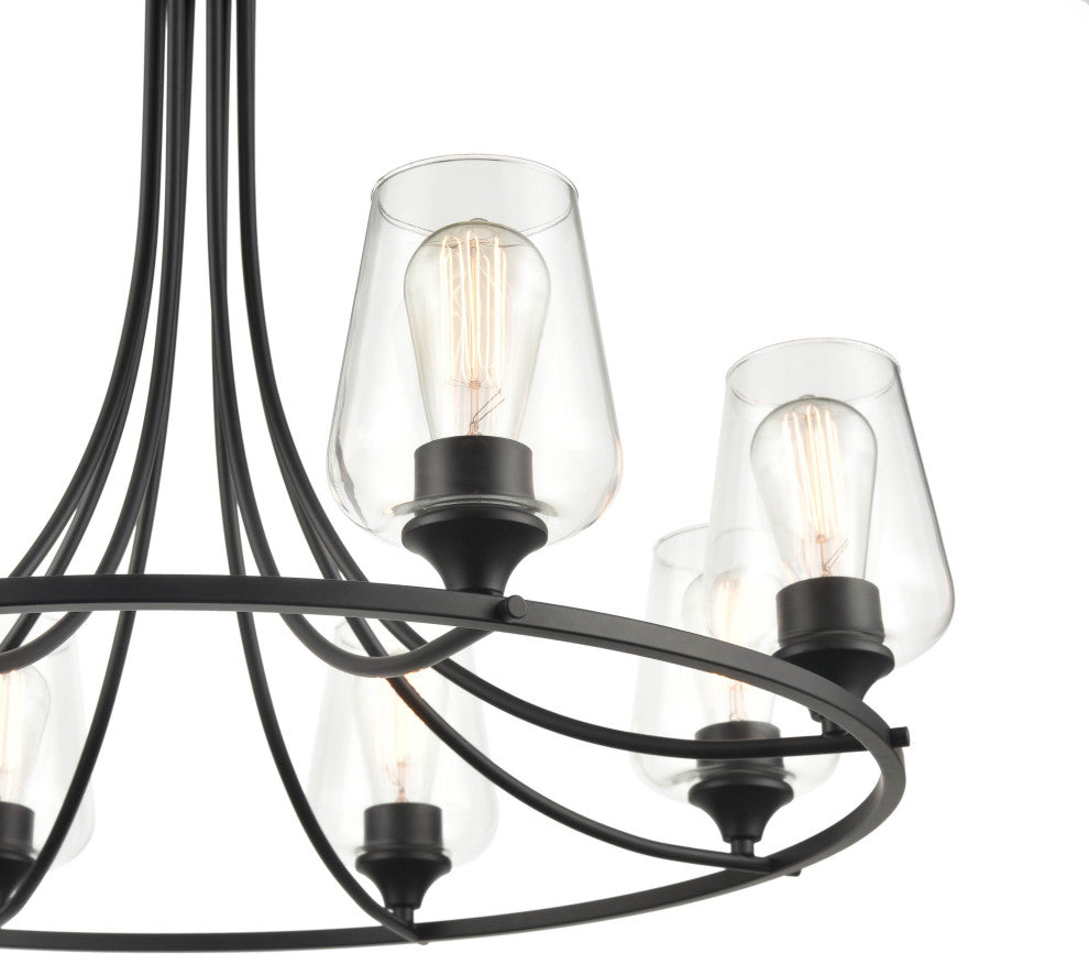 Ashford Collection 8 Light 32" Chandelier, Matte Black