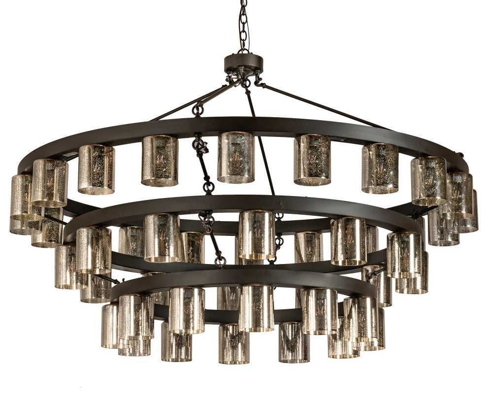 70" Wide Loxley Horizon Ring 44 Light Three Tier Chandelier..