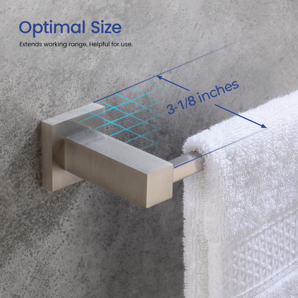 Cube 5-Piece Bathroom Hardware Set, Brushed Nickel