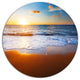 Blue Sea And Sky With Sandy Beach, Seashore Round Wall Art, 23"