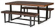 3-Piece Farmhouse Dining Set - Mahogany/Black