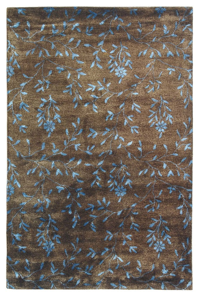 Safavieh Soho Soh418A Floral Rug, Brown/Light Blue, 2'6" X 8'0"