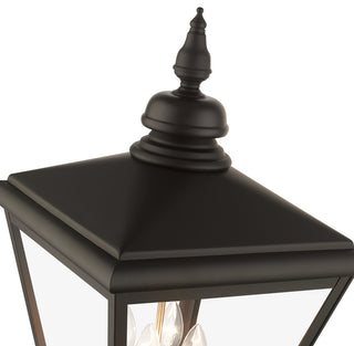 4 Light Bronze Outdoor Extra Large Post Top Lantern, Antique Brass