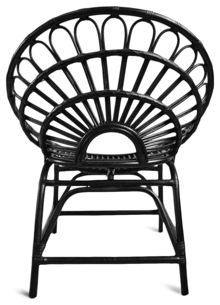 Black Bamboo Flower Ring Chair