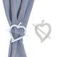 Wooden Heart Curtain Tieback "“ Decorative and Functional Design, White, Pack of 1