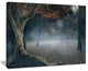 "Big Trees in Dark Foggy Forest" Canvas Print, 20"x12"