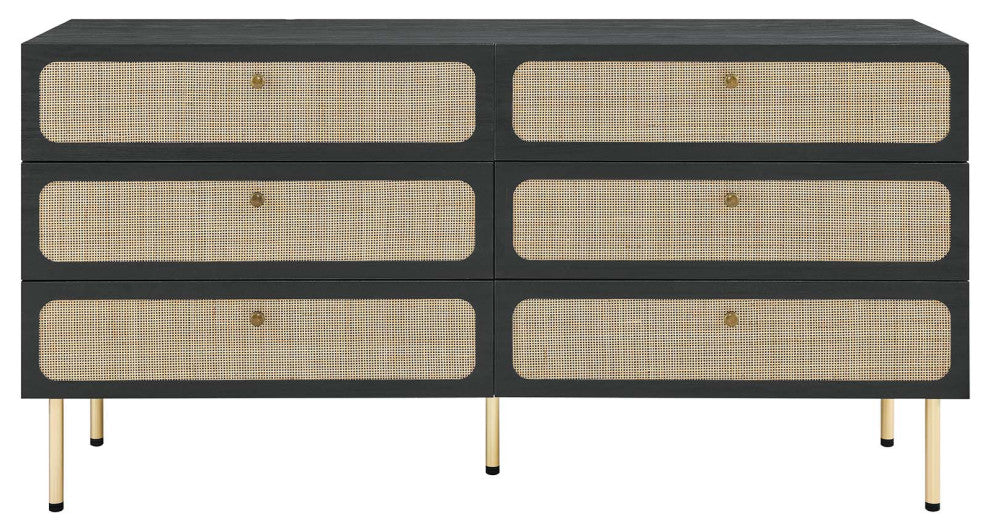 Chaucer 6-Drawer Dresser, Black