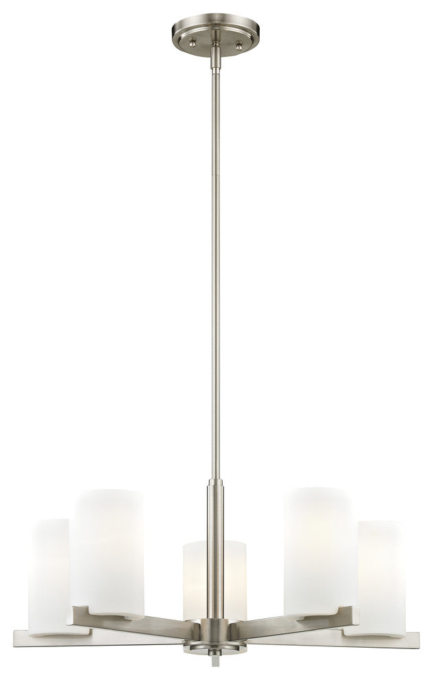 Astoria Chandelier, Brushed Nickel