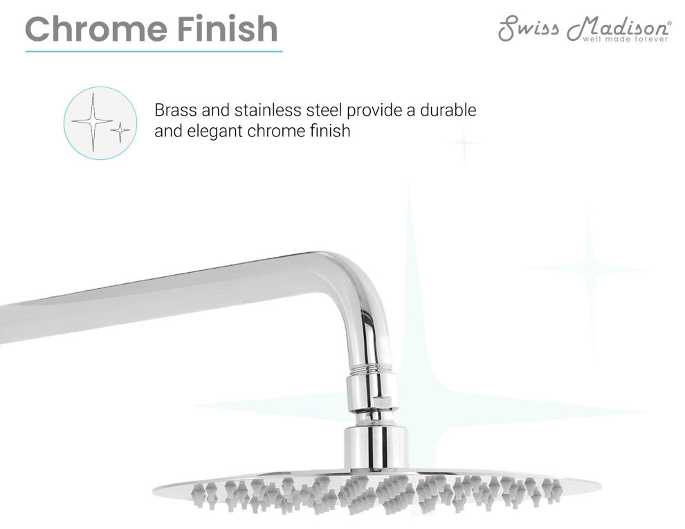 Ivy Single Handle 1 Spray 8" Wall Mounted Fixed Shower Head, Chrome