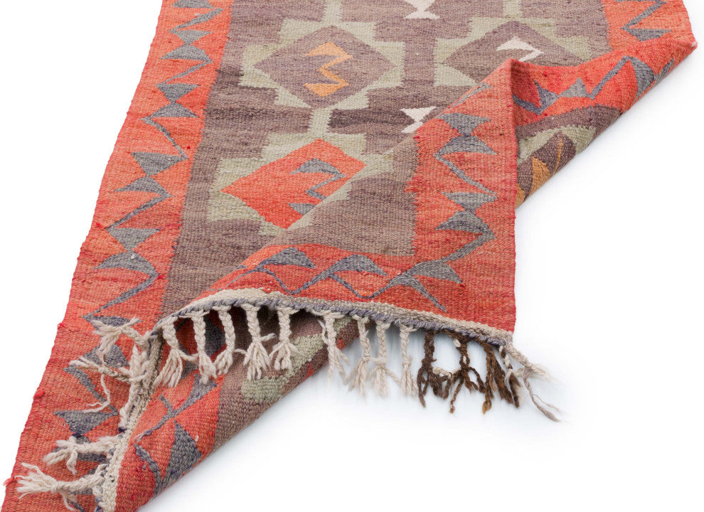 Vintage Turkish Kilim Runner 3' 2" x 11' 7", 38 in. x 139 in.