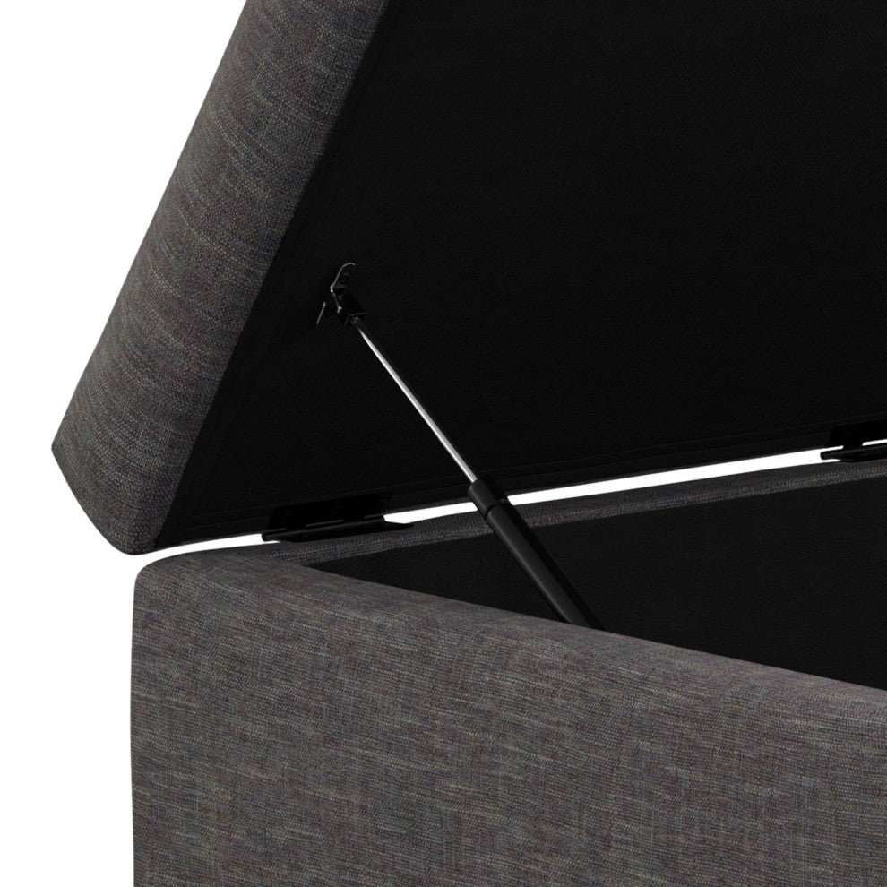 Rebecca Coffee Table Storage Ottoman With Lift Up Lid, Slate Grey