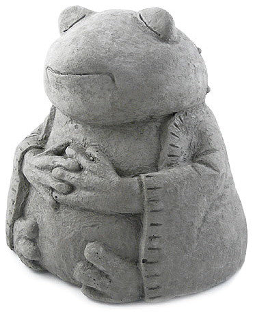 Meditating Buddha Frog Cast Stone Garden Statue