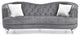 Jewel 90 in. W Flared Arm Velvet Straight Sofa, Gray