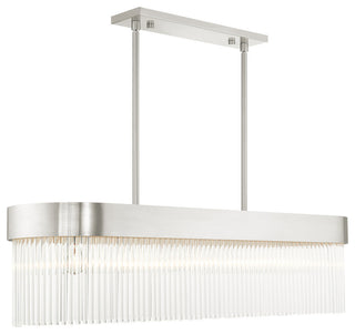 Livex Lighting Norwich 6 Light Brushed Nickel Linear Chandelier