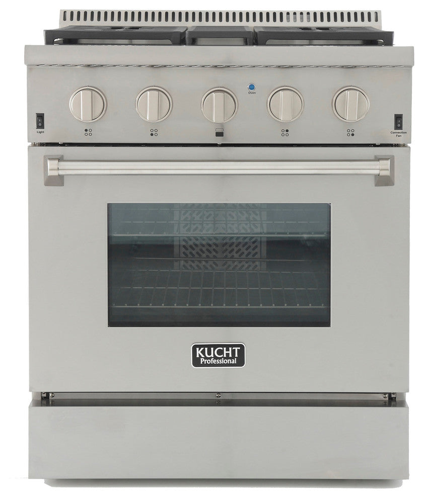 KUCHT Pro Style 30" Dual-Fuel Range, Classic Silver, Natural Gas