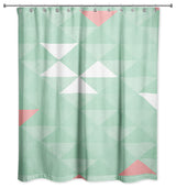 Triangle Celebration Mint Shower Curtain