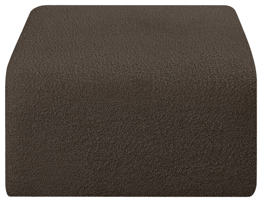 Arc Upholstered Modular Component, Brown, 1-Piece: Ottoman, Boucle Fabric