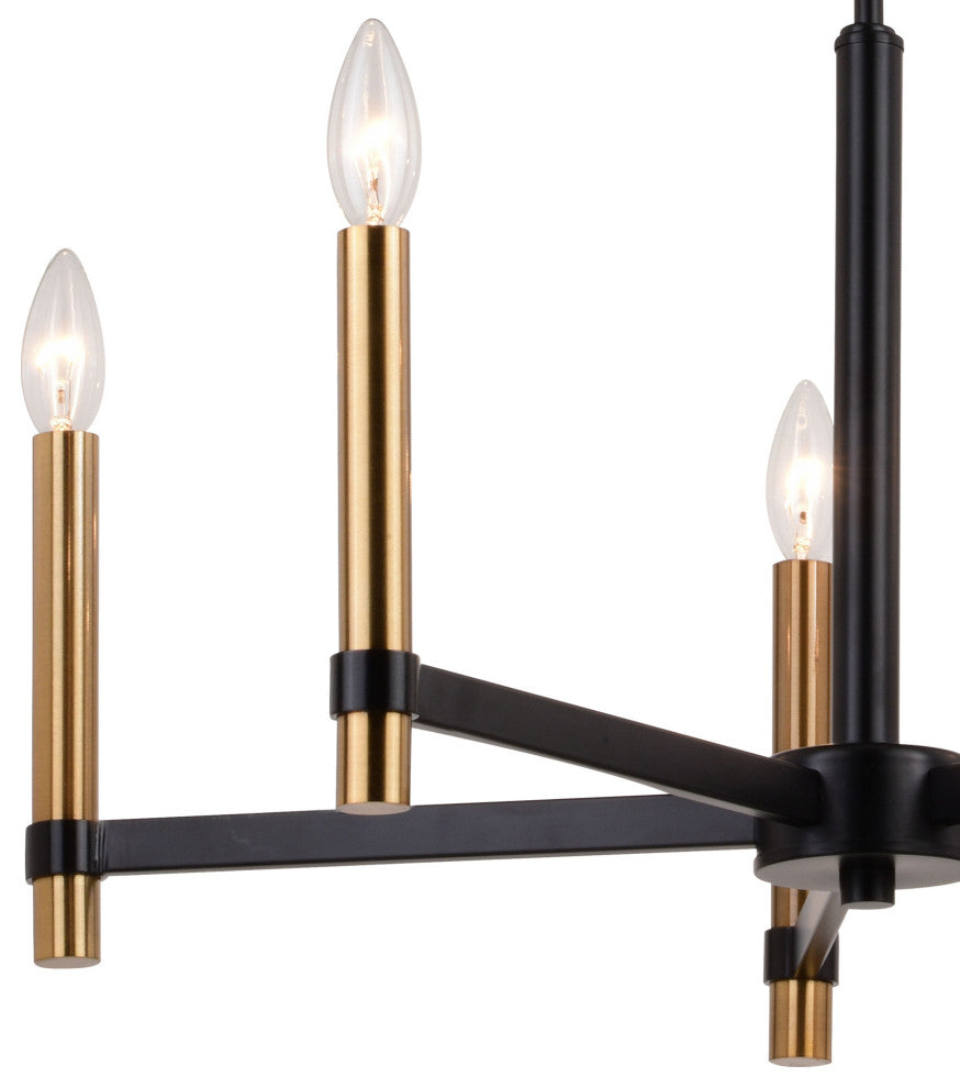 Vaxcel Lighting H0267 Damen 5 Light 25"W Taper Candle Style - Matte Black /