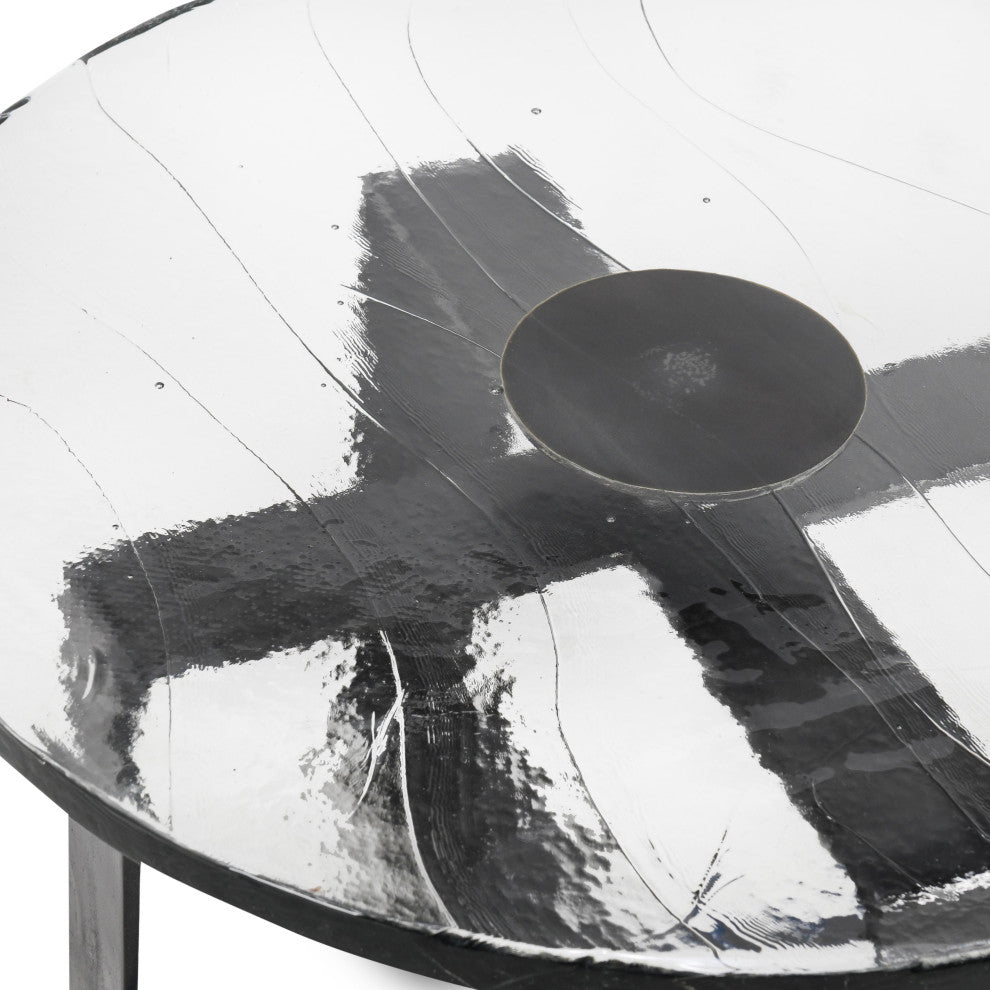 Kosas Home Keith 28" Glass Black Coffee Table
