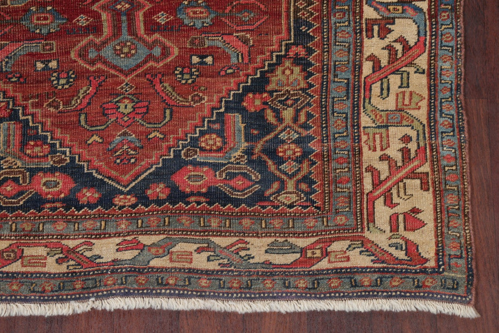 Consigned, Hand-Knotted Antique Oriental Traditional Persian Area Rug, Red, 4x6