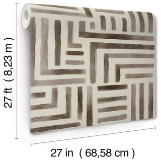 Painterly Labyrinth Warm Neutral Wallpaper