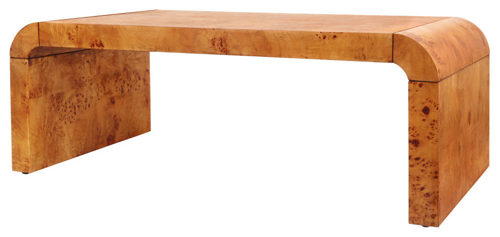 Adriel Burl Wood Coffee Table, Golden Brown Burl