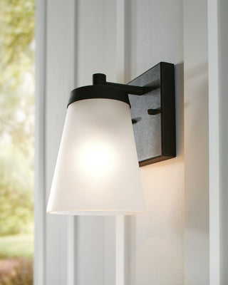 Generation Lighting 8538601 Renville 7" Tall Outdoor Wall Sconce - Black